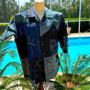 Tommy Bahama silk copyrighted print shirt